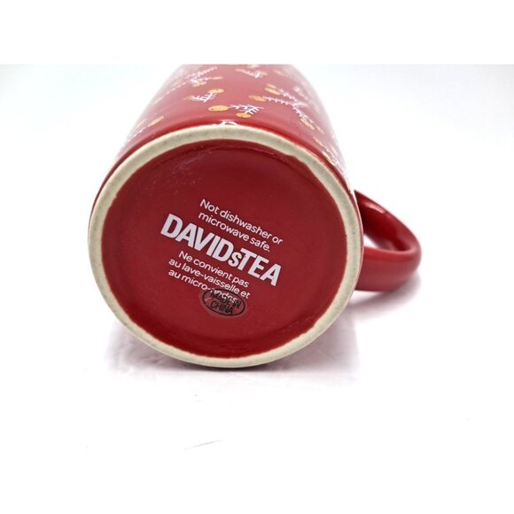 Davids Tea The Perfect Mug 16 oz 473 mL Berry Red - Holly Golden Berry Branches - Picture 9 of 9